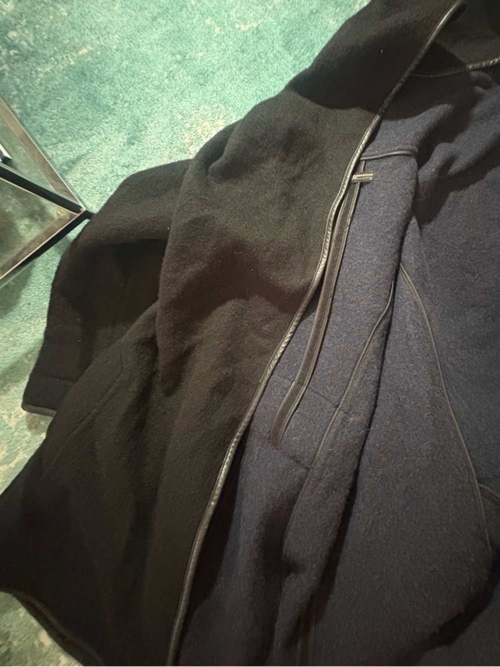 Peruvian Connection Annette Hooded Peruvian Alpaca Wool Coat Medium Black